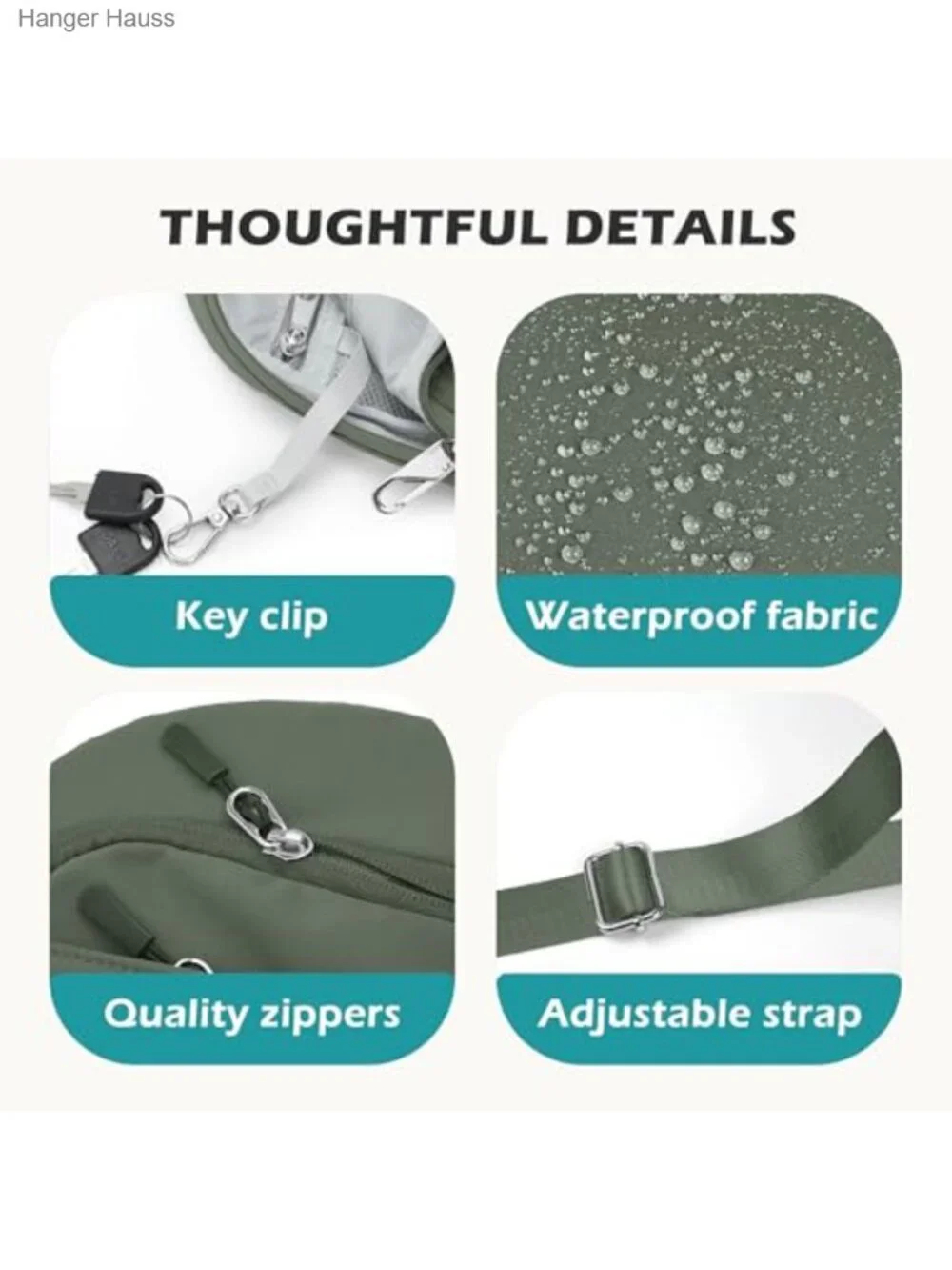 Anti-Theft Crossbody Bag Travel Sling Purse RFID Blocking Waterproof